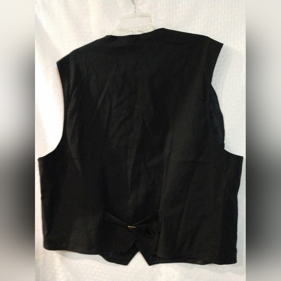 Men's Black Suit Vest  Size 48R, Chest 48" - Picture 3 of 4